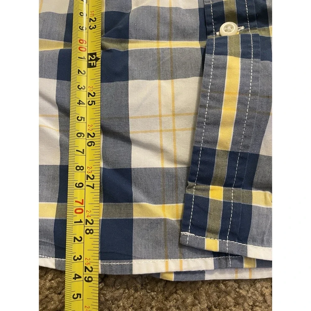 Banana Republic 078 Long Sleeve Button Down Shirt Blue Yellow Plaid Large JBHS
